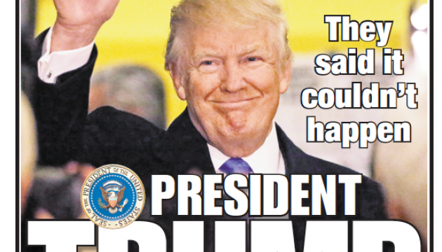 "Trump triumphs": результати виборів на перших шпальтах світових газет "Trump triumphs": результати виборів на перших шпальтах світових газет