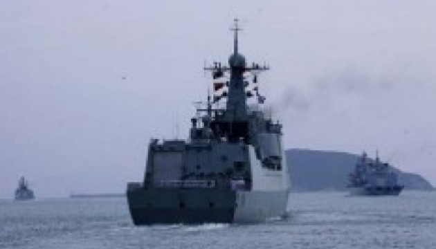 Hetman Sahaydachniy frigate on NATO base in Mediterranean