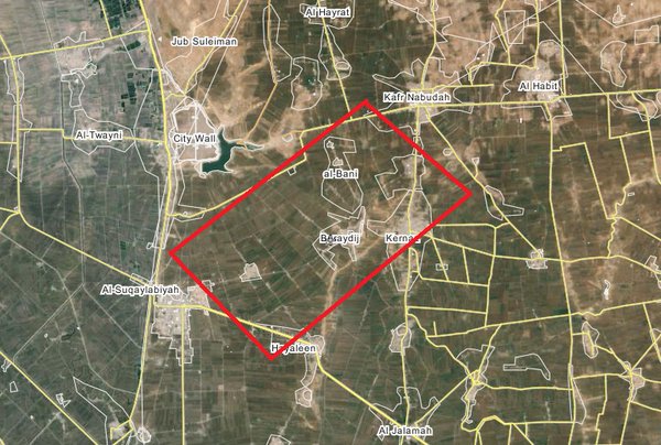 Сирія, карта падіння МіГ-21/Твіттер @ValkryV