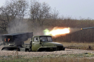 Ukrainian national guards destroy Russian Grad in Luhansk region