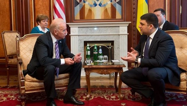 U.S. Vice President Biden holds telephone conversation with newly elected PM Groysman