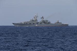 Russia keeps missile carrier on combat duty off Crimea coast