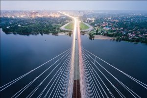 Mercedes збив лося на Південному мосту в Києві