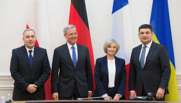 Groysman discutió la situación de Donbás con representantes de Alemania, Francia y Polonia