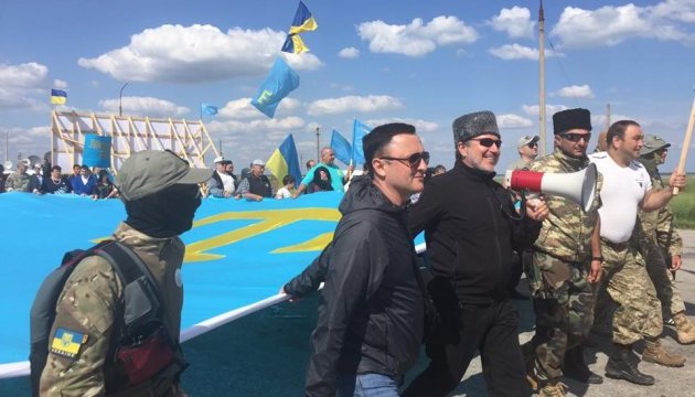 На Чонгарі пройшов марш проти окупації Криму