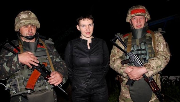 Savchenko visitó la zona de la ATO por la noche