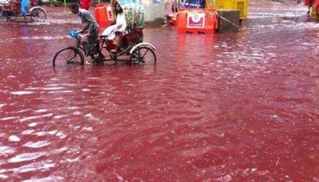 Багряні ріки в столиці Бангладеш: вода змішалася з кров'ю забитих тварин