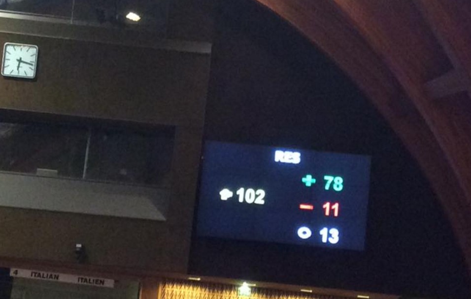 Результат голосования в ПАСЕ по резолюции 