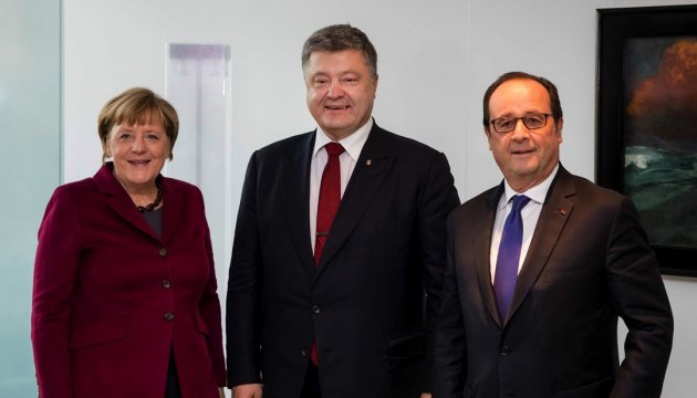 Poroschenko, Merkel und Hollande wollen Tagesordnung für Normadie-Treffen vorschlagen