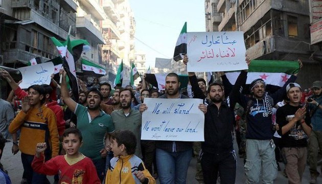 Жителі Алеппо протестують проти режиму Асада і Росії