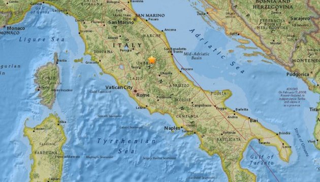 Новий потужний землетрус стався за 132 км від Рима