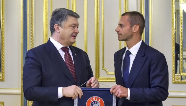 UEFA President assures Poroshenko that UEFA’s position on Crimea remains unchanged
