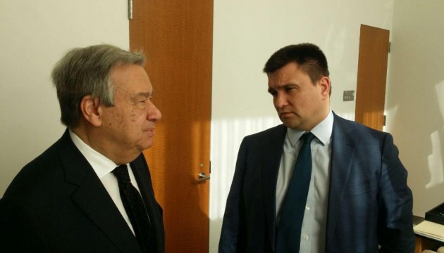 Ukrainian Foreign Minister Klimkin, UN Secretary General Guterres discuss Minsk agreements implementation