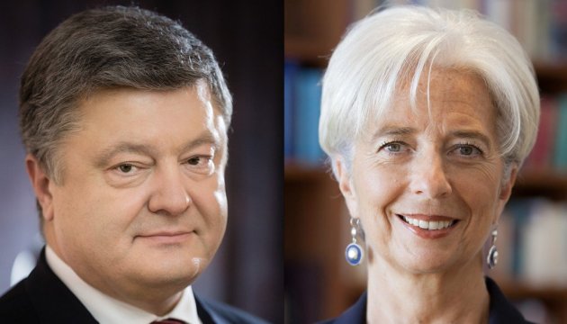 Poroshenko, Lagarde discuss implementation of structural reforms in Ukraine