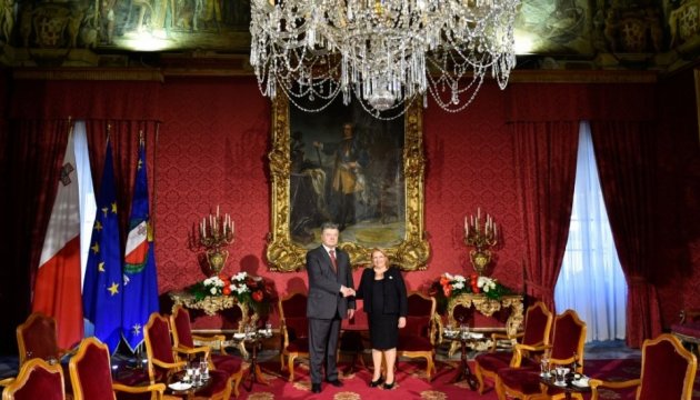 Poroshenko se reunió con la presidenta de Malta