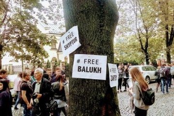 Una marcha en apoyo a Súshchenko y otros prisioneros del Kremlin se realiza en Lviv (Fotos)