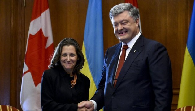 Poroshenko, Freeland discuss Russia's intentions to undermine Minsk process