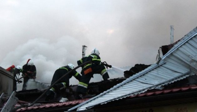 Le marché central a brûlé à Poltava
