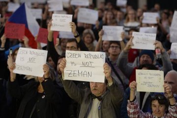 Чехи пришли с протестом к Земану из-за заявления о Крыме