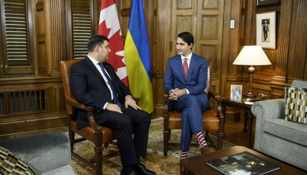 Ukrainian PM Groysman, Canadian PM Trudeau discuss bilateral relations. Photos