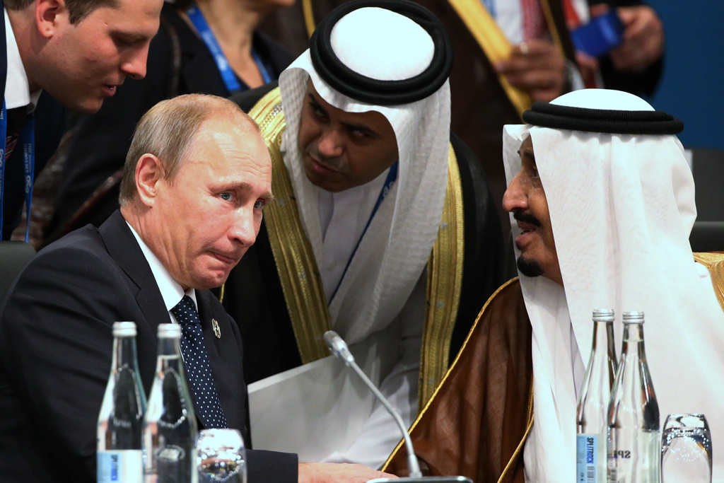 Президент РФ Володимир Путін і король Саудівської Аравії Салман ібн Абдул-Азіз Аль Сауд