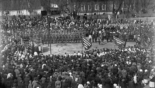 The sending of soldiers called up for duty from Shostka to the Chernihiv Communist Regiment, July 1919