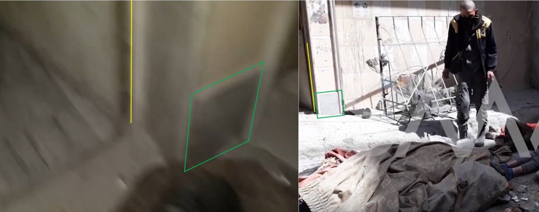 Дверной проем одной и той же конструкии виден на Видео 1 и Видео 3. Слева: Видео 1, справа: Видео 3 Дверной проем одной и той же конструкии виден на Видео 1 и Видео 3. Слева: Видео 1, справа: Видео 3