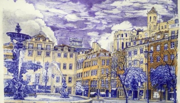 Súshchenko envía desde la cárcel Lefórtovo su nuevo dibujo, paisaje de Lisboa