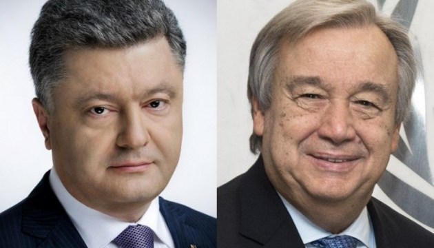 Poroshenko mantuvo una conversación telefónica con el secretario general de la ONU