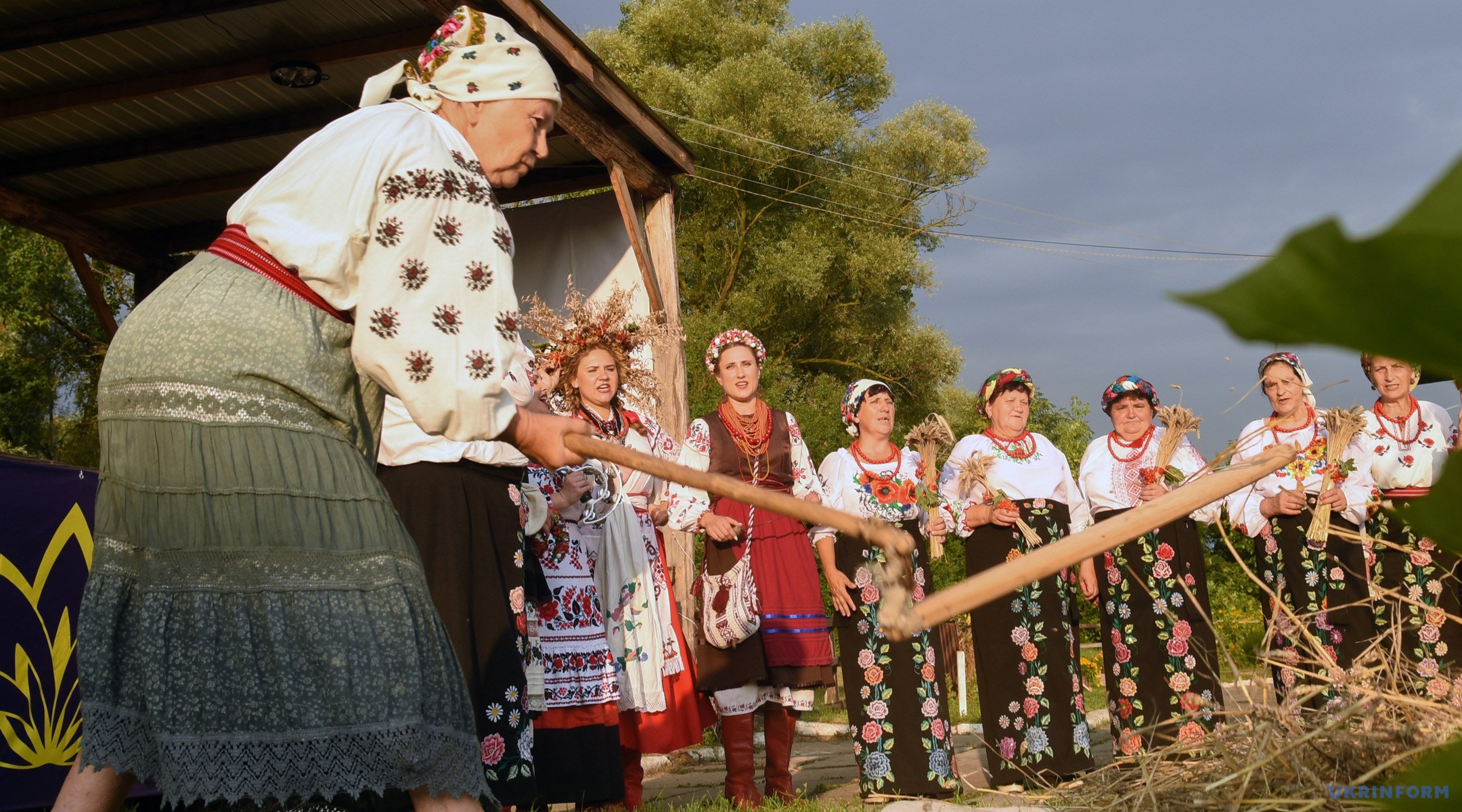 Ancient Ukrainian tradition of celebrating harvest festival reproduced