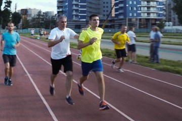 Ветерани АТО провели спільне тренування з марафонцями збірної України