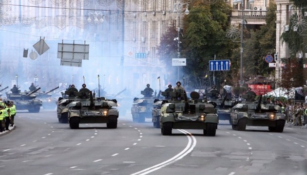 Probe der Militärparade in Kiew
