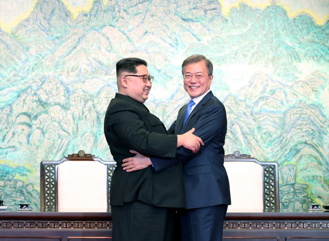 Лідери Північної та Південної Кореї: Кім Чен Ин та Мун Чже // Фото: Korea Summit Press Pool/Getty Images