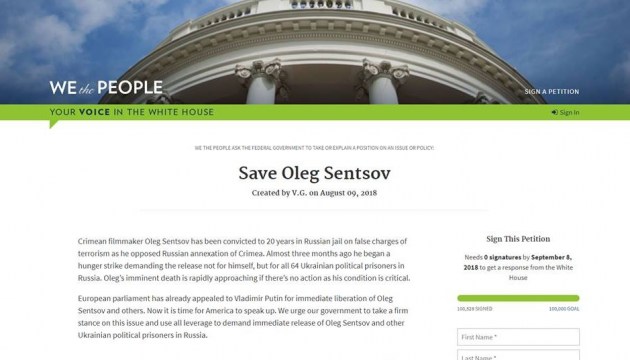 Online-Petition „SaveOlegSentsov“: 100.000 Unterschriften in den USA gesammelt