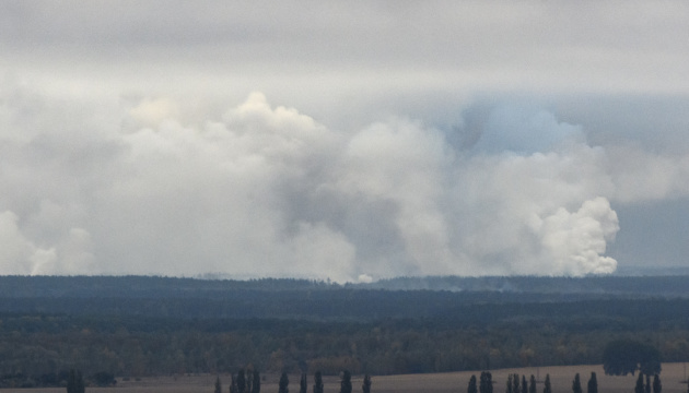 Defense Ministry: Fire at arms depots in Chernihiv region contained 