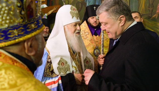 Poroshenko thanks Filaret for efforts to create autocephalous Orthodox Church