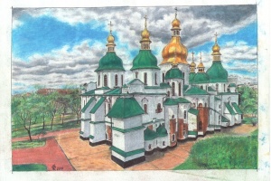 スシチェンコ記者、ロシアの収容所でソフィア大聖堂の絵を制作