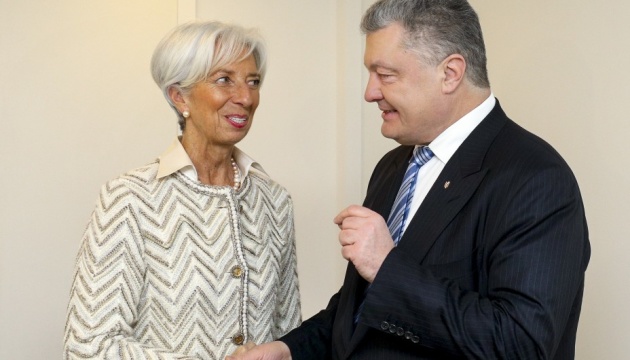 Poroshenko y Lagarde tratan las perspectivas para el crecimiento económico de Ucrania en 2019