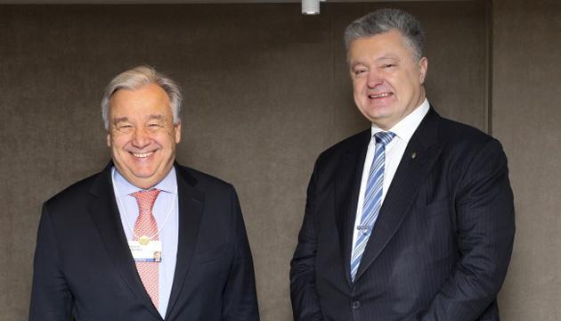 Poroshenko, Guterres discuss prospects for deployment of UN mission in Donbas