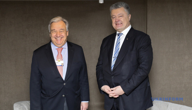 Poroszenko i Guterres rozmawiali o perspektywach rozmieszczenia misji ONZ w Donbasie