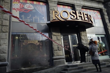 キーウ市中心部のチョコレート会社「ロシェン」店舗で火災