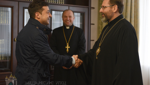 Zelensky se reúne con el jefe de la Iglesia Greco Católica Ucraniana (Fotos)
