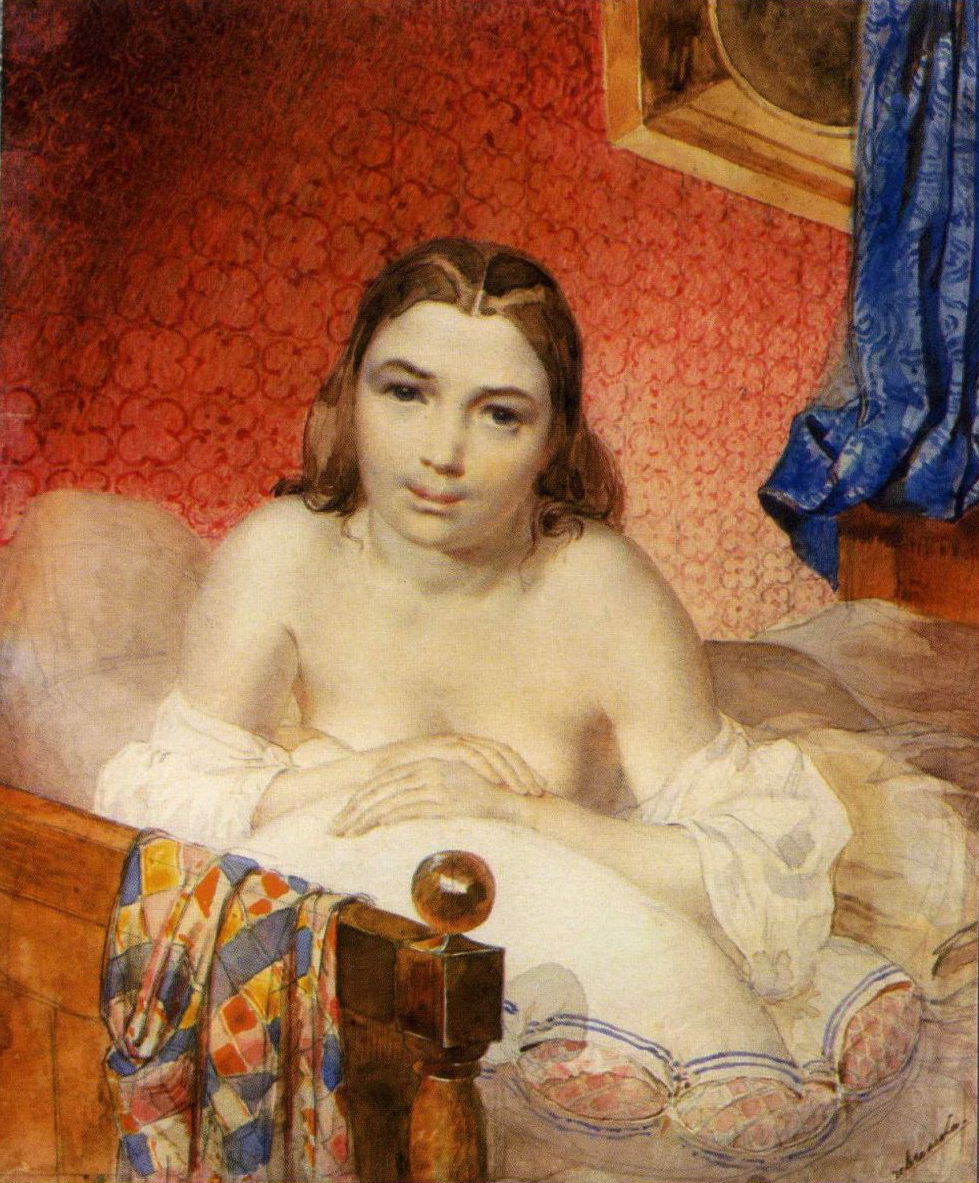 Тарас Шевченко, Жінка у ліжку (коханка художника Марія-Амалія Європєус), 1839 р.