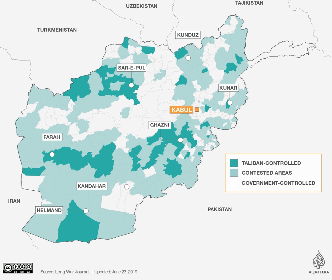 Мапа контролю територій в Афганістані