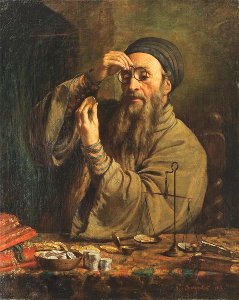 Єврей-лихвар. Картина Огюста Шарпентьє, 1842 р.
