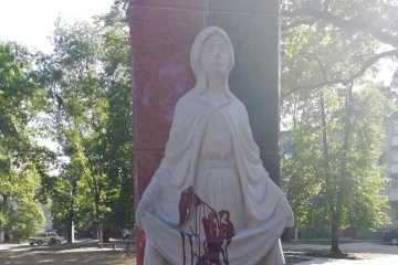 Под Житомиром вандалы облили красной краской памятник защитникам Украины