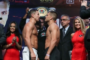 Boxen: Kampf Derevyanchenko - Golovkin: Wiegen und Duell der Blicke