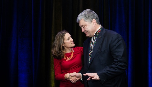 Poroshenko meets with Freeland in Canada