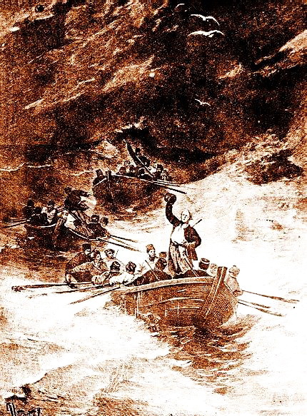 І. Їжакевич. Повернення козаків з морського походу. Нива № 41, 1893 р. А