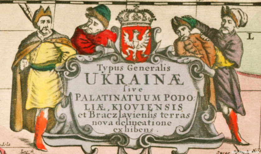 фрагмент карти Боплана, гравюра Вільгельма Гондіуса, приблизно 1640 р. 1